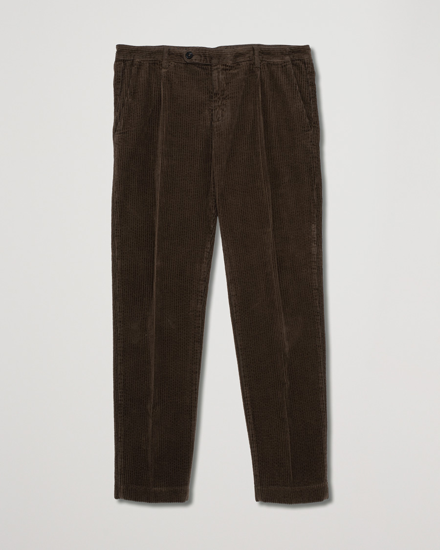 Herr | Massimo Alba Ionio Single Pleated Corduroy Trousers Brown 52 | Pre-owned | Massimo Alba Ionio Single Pleated Corduroy Trousers Brown 52