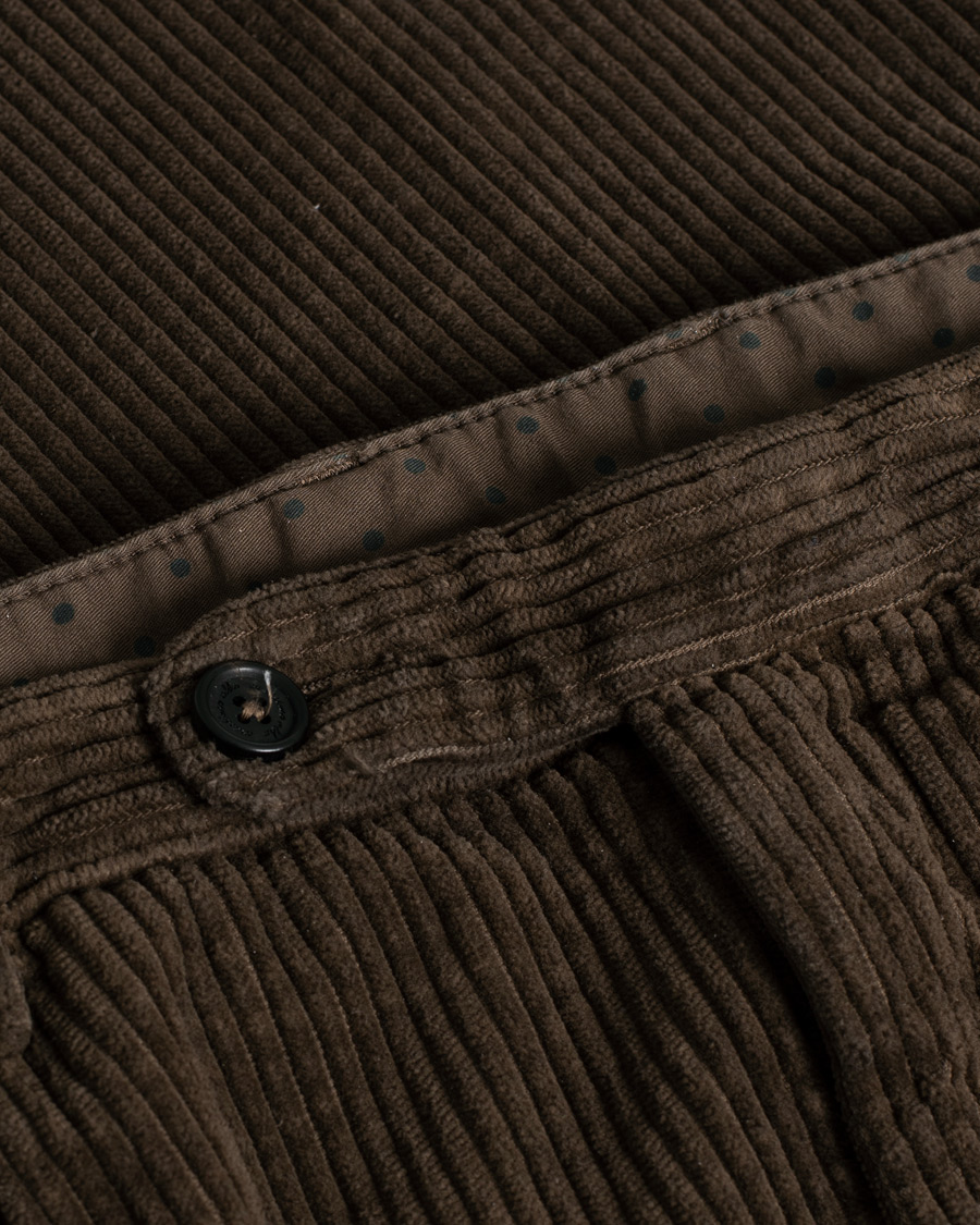 Herr | Massimo Alba Ionio Single Pleated Corduroy Trousers Brown 52 | Pre-owned | Massimo Alba Ionio Single Pleated Corduroy Trousers Brown 52