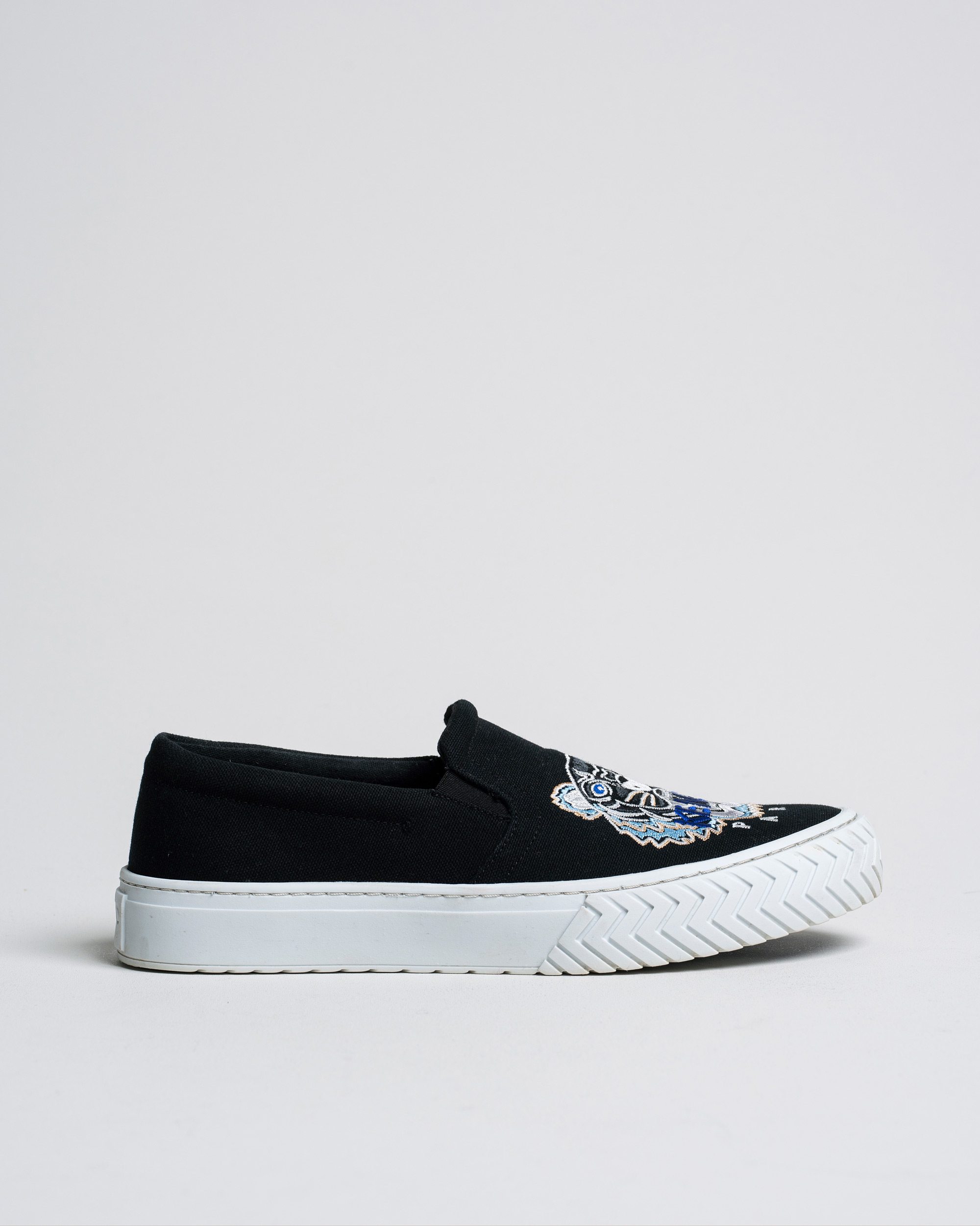 Herr | KENZO Slip-on Canvas Sneakers Black 42 | Pre-owned | KENZO Slip-on Canvas Sneakers Black 42