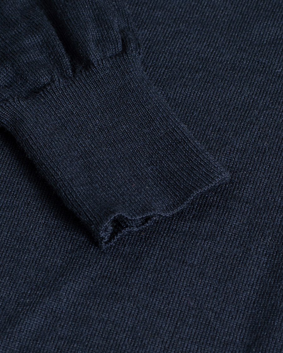 Herr |  | Pre-owned | Canali Merino Wool Full Zip Sweater Navy