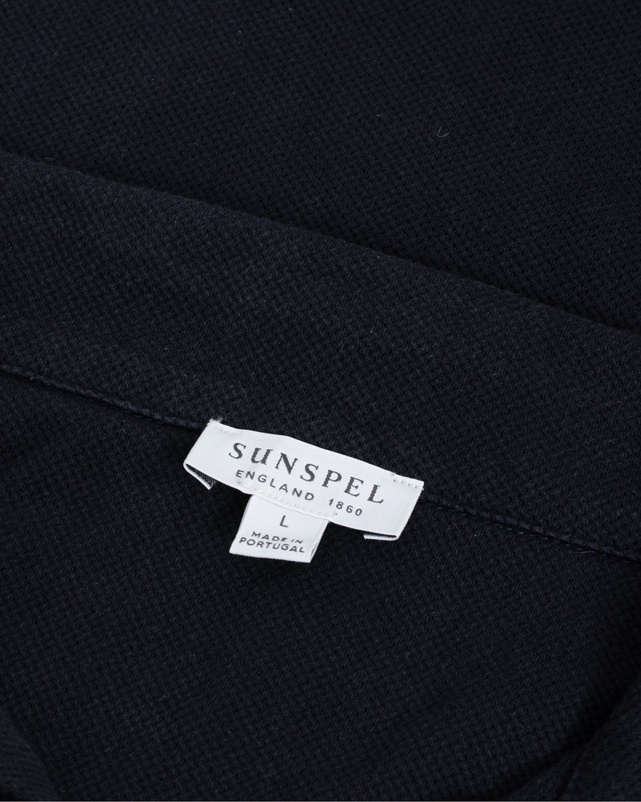 Herr | Sunspel Riviera Long Sleve Polo Navy | Pre-owned | Sunspel Riviera Long Sleve Polo Navy