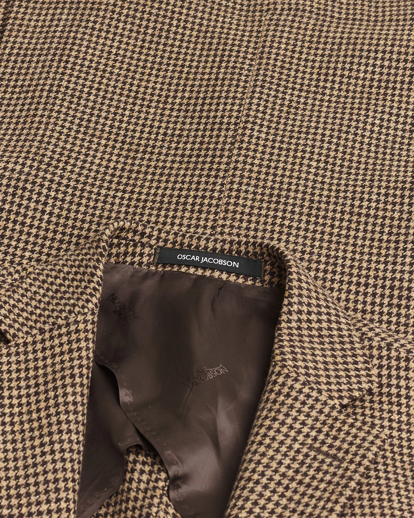 Herr | Pre-owned Kavajer | Pre-owned | Oscar Jacobson Einar Houndstooth Wool Blazer Brown 50