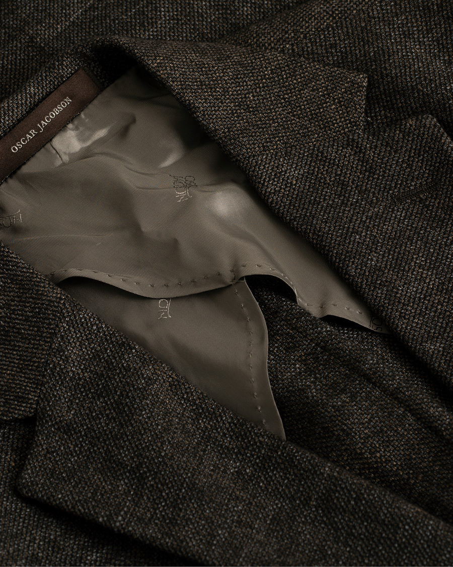 Herr | Kavajer | Pre-owned | Oscar Jacobson Einar Linen/Wool Patch Pocket Blazer Brown 52
