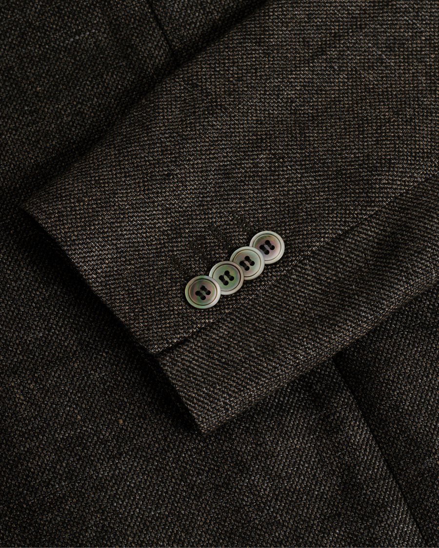 Herr | Kavajer | Pre-owned | Oscar Jacobson Einar Linen/Wool Patch Pocket Blazer Brown 52
