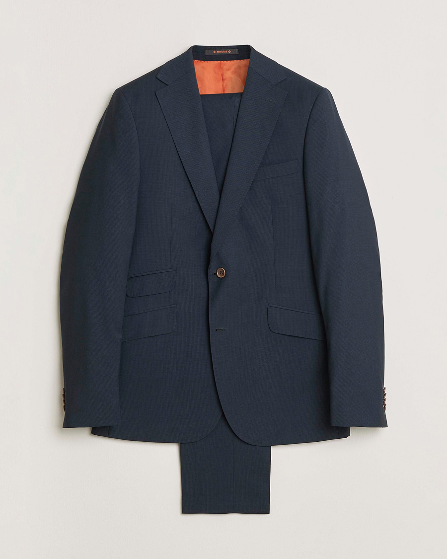 Herr | Pre-owned Kostymer | Pre-owned | Morris Wool Suit Navy Check 150