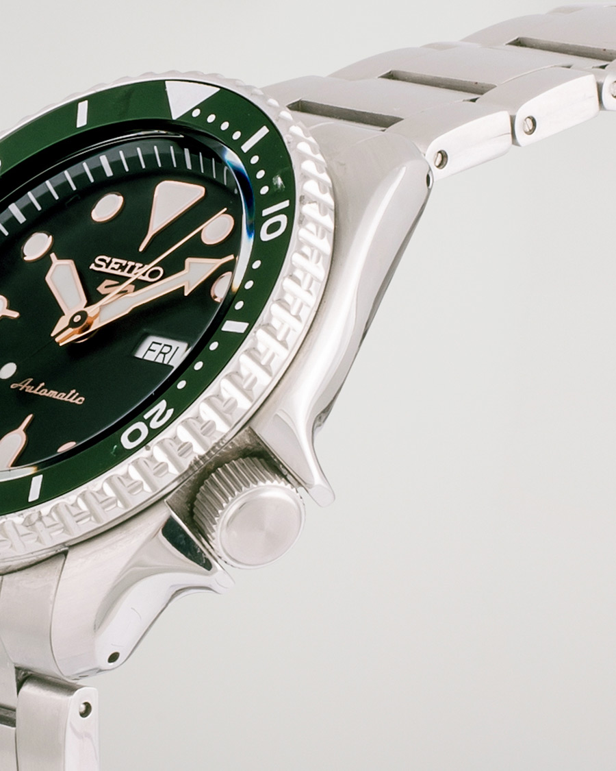 Herr | Seiko 5 Sports Mens 43mm 100m Automatic Steel/Green Dial | Pre-owned | Seiko 5 Sports Mens 43mm 100m Automatic Steel/Green Dial