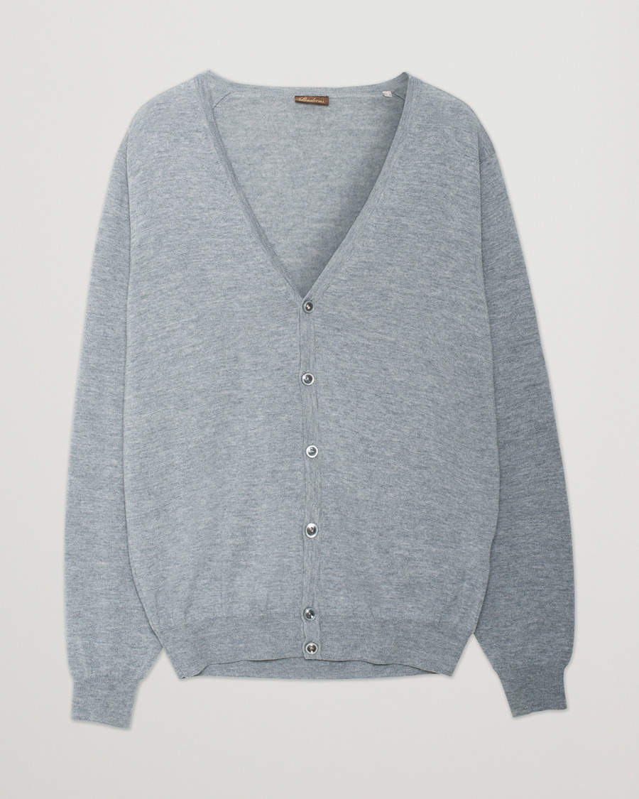 Herr | Stenströms Merino Zegna Knitted Cardigan Light Grey | Pre-owned | Stenströms Merino Zegna Knitted Cardigan Light Grey