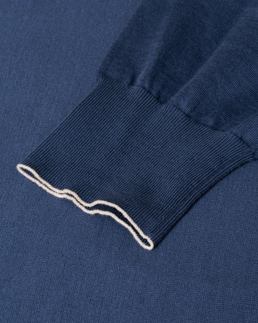 Herr | Care of Carl Pre-owned | Pre-owned | Brunello Cucinelli Crew Neck Cotton Contrast Pullover Denim Blue 48