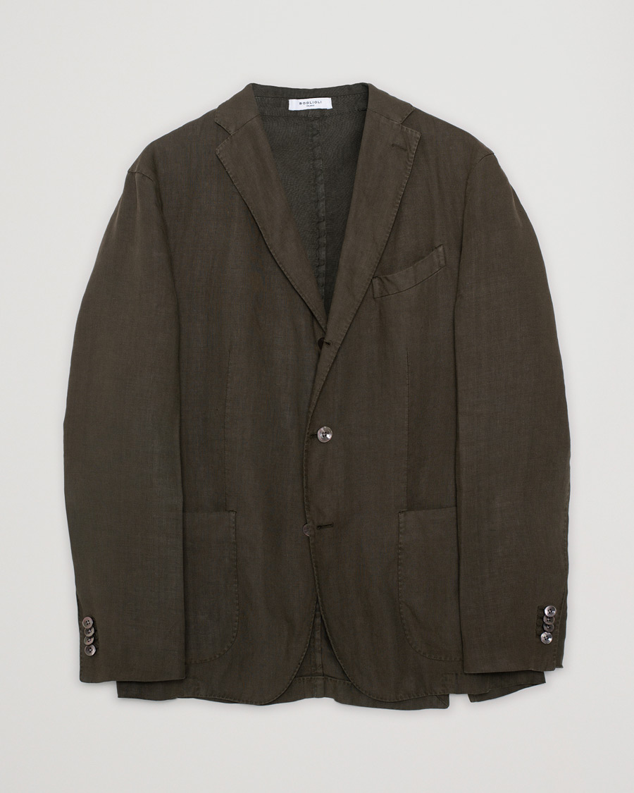 Herr | Boglioli K Jacket Linen Blazer Forest Green | Pre-owned | Boglioli K Jacket Linen Blazer Forest Green
