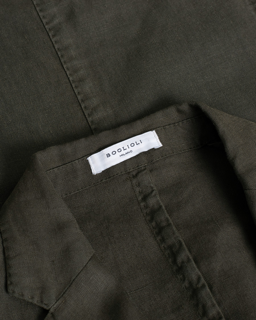 Herr | Boglioli K Jacket Linen Blazer Forest Green | Pre-owned | Boglioli K Jacket Linen Blazer Forest Green
