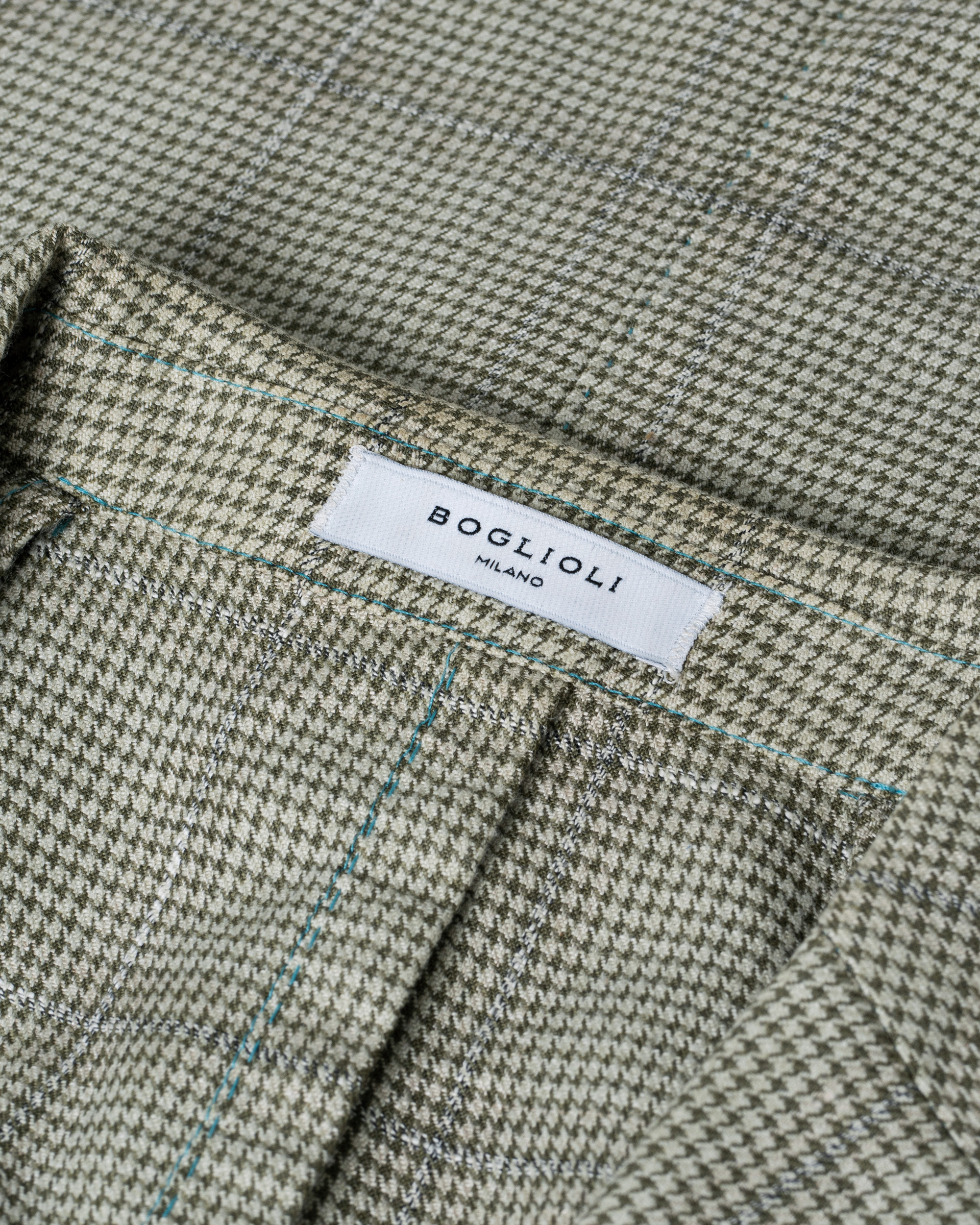 Herr | Boglioli K Jacket Houndstooth Overcheck Blazer Green 46 | Pre-owned | Boglioli K Jacket Houndstooth Overcheck Blazer Green 46