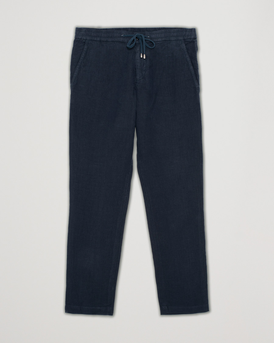 Herr | | Pre-owned | Z Zegna Slim Fit Linen Trousers Navy S