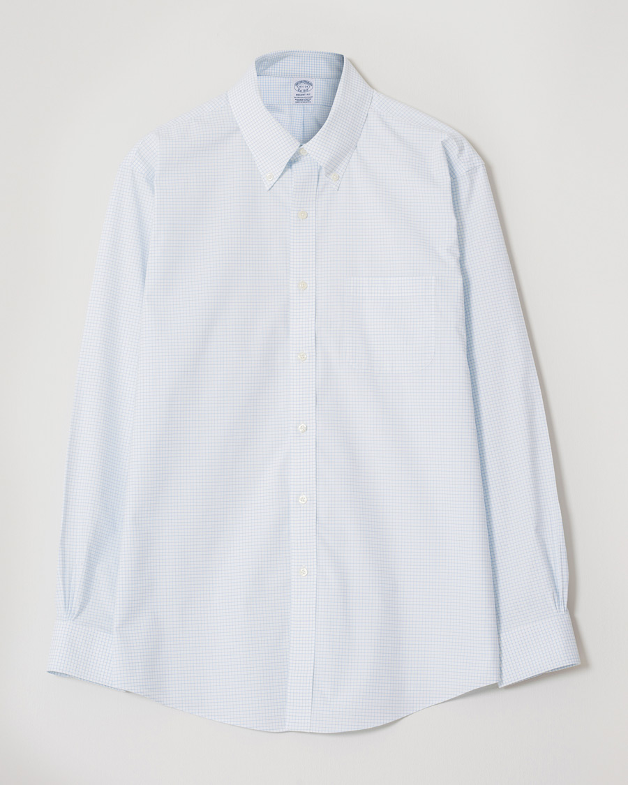 Herr | Brooks Brothers Regent Fit Non Iron Gingham Shirt Blue | Pre-owned | Brooks Brothers Regent Fit Non Iron Gingham Shirt Blue