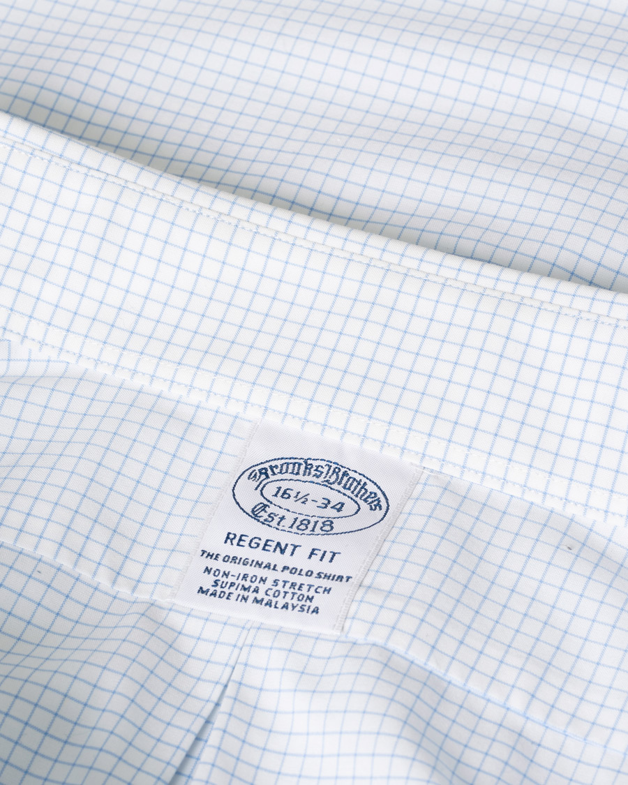 Herr | Brooks Brothers Regent Fit Non Iron Gingham Shirt Blue | Pre-owned | Brooks Brothers Regent Fit Non Iron Gingham Shirt Blue