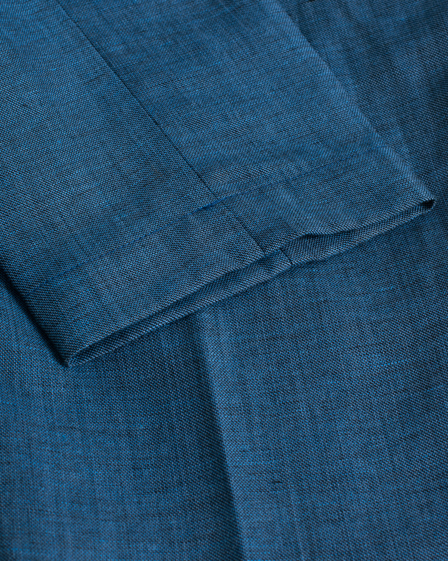 Herr | PT01 Slim Fit Pleated Linen Blend Trousers Dark Blue | Pre-owned | PT01 Slim Fit Pleated Linen Blend Trousers Dark Blue