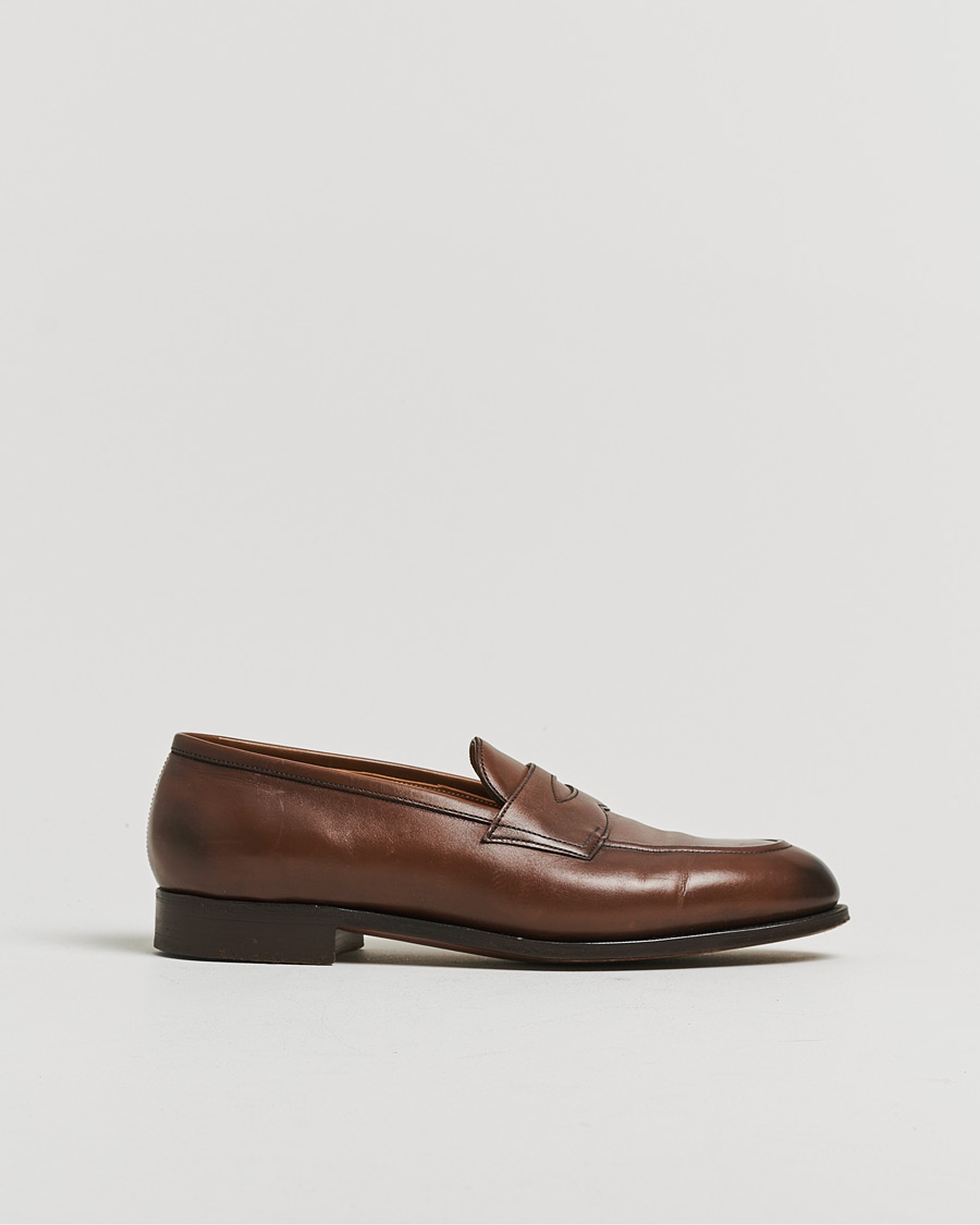 Herr | Pre-owned Randsydda skor | Pre-owned | Edward Green Piccadilly Penny Loafer Dark Oak Antique UK7,5 - EU41,5