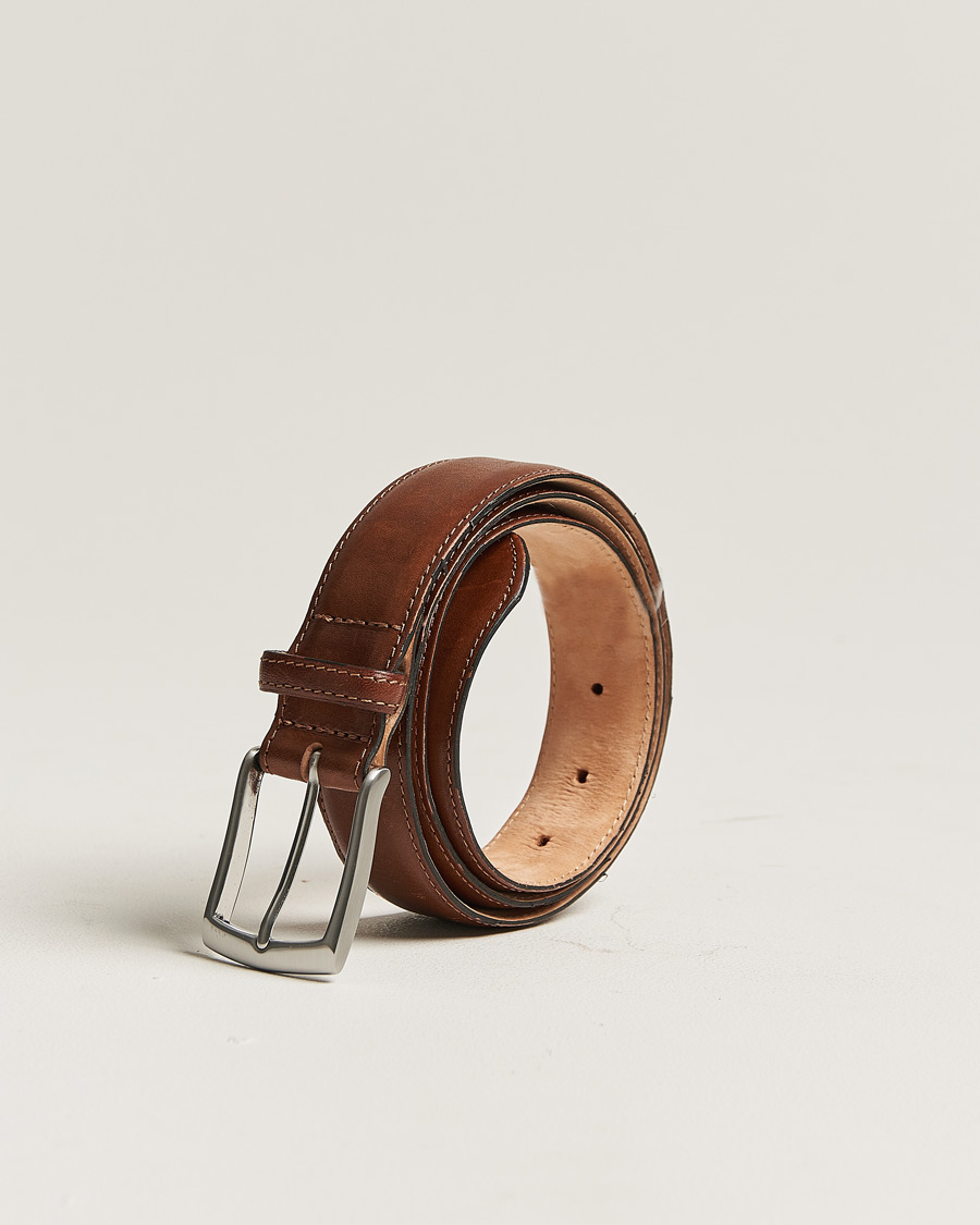 Herr | Loake 1880 Henry Leather Belt 3,3 cm Mahogany | Pre-owned | Loake 1880 Henry Leather Belt 3,3 cm Mahogany