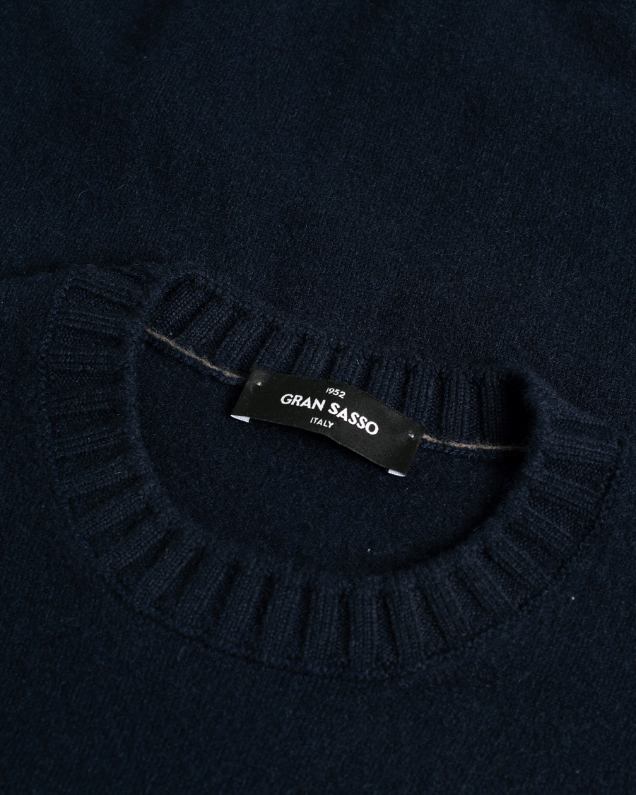 Herr | Gran Sasso Cashmere Crew Neck Navy 48 | Pre-owned | Gran Sasso Cashmere Crew Neck Navy 48