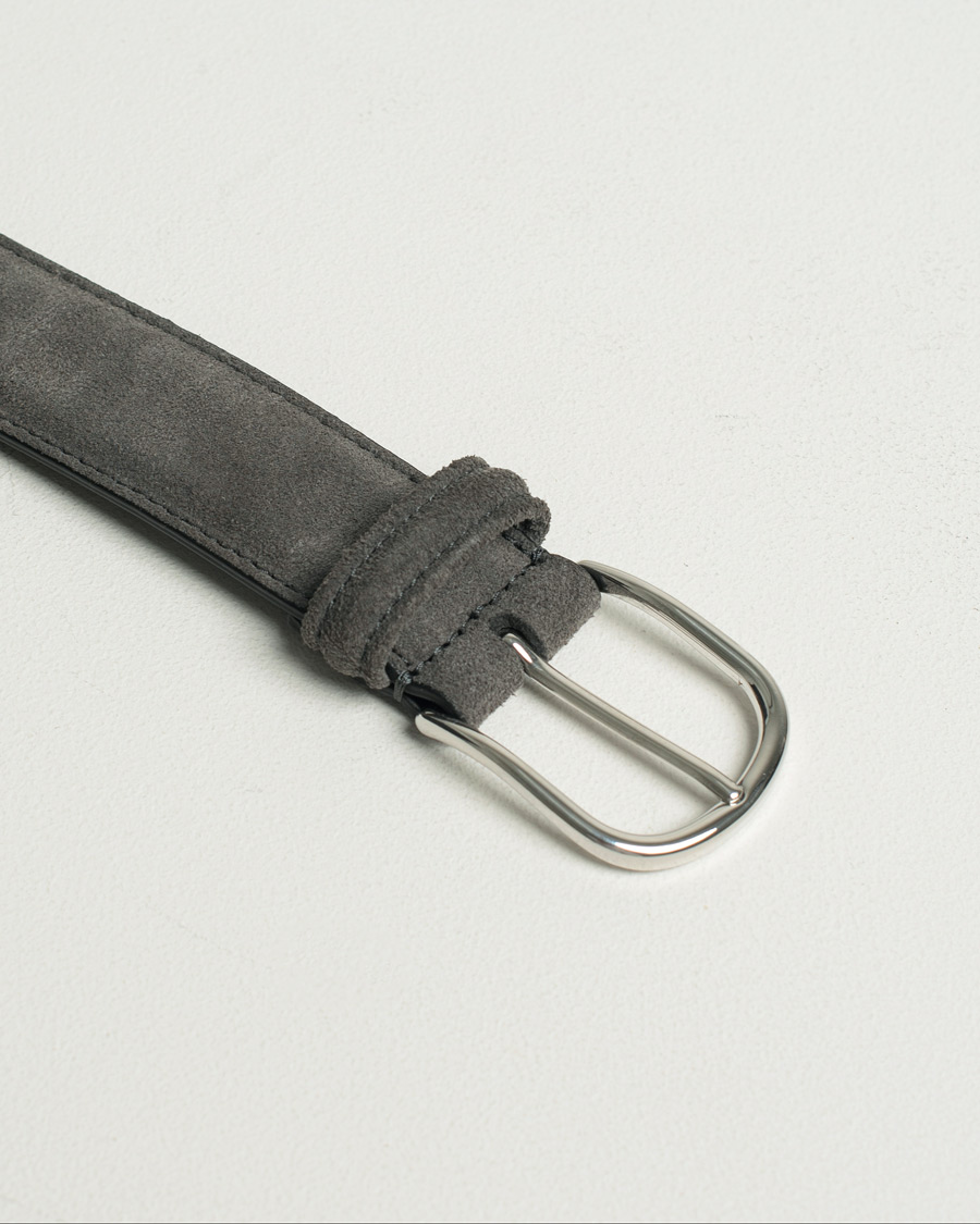Herr | Pre-owned Accessoarer | Pre-owned | Anderson's Suede 3,5 cm Belt Grey