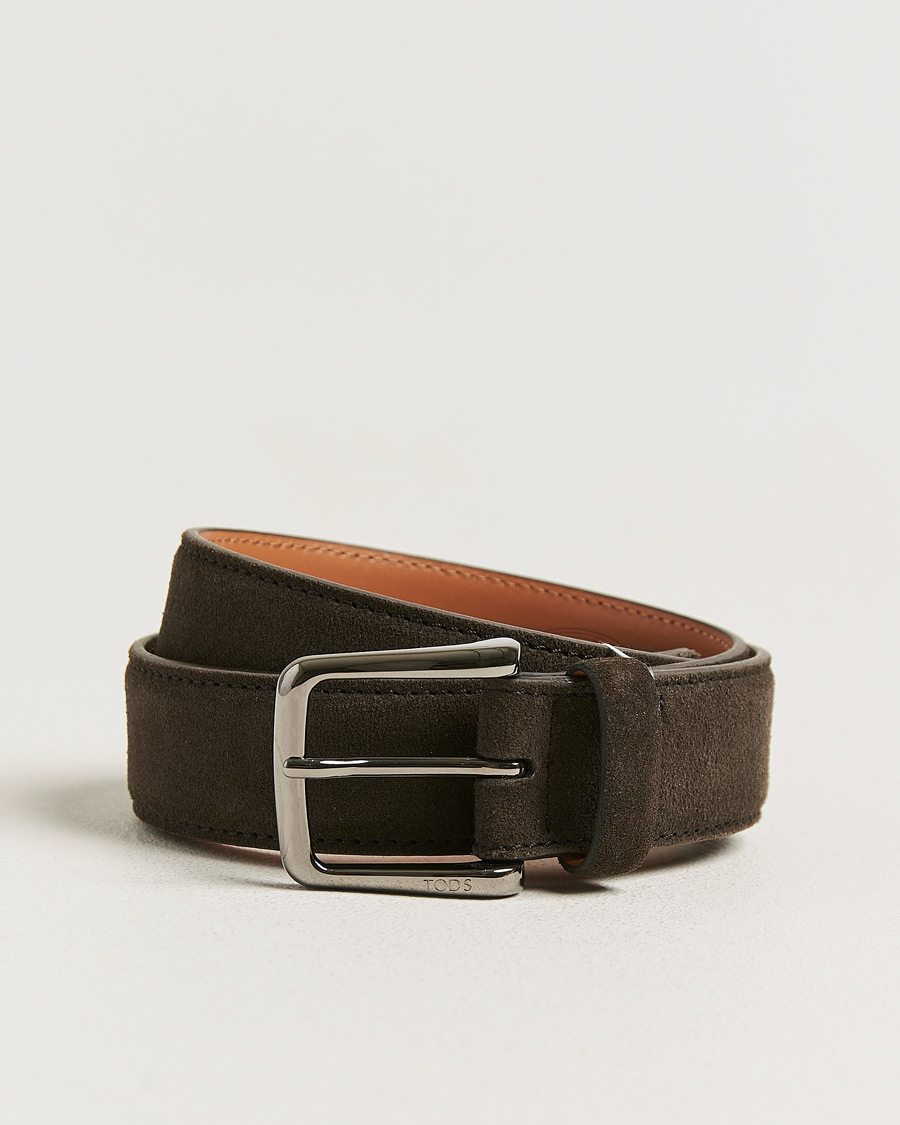Herr | Pre-owned Accessoarer | Pre-owned | Tod's Suede 3,5 cm Belt Brown 95