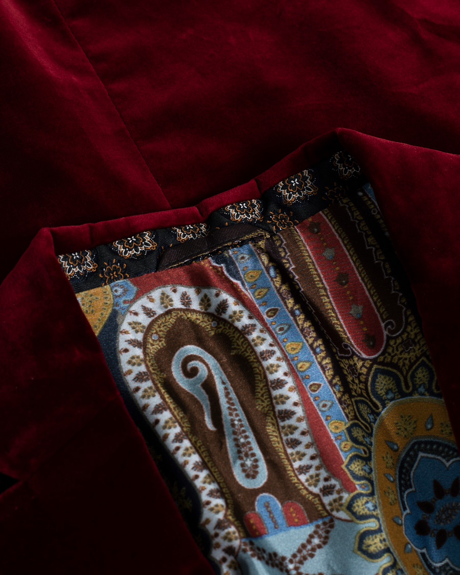 Herr | Etro Soft Velvet Blazer Burgundy | Pre-owned | Etro Soft Velvet Blazer Burgundy