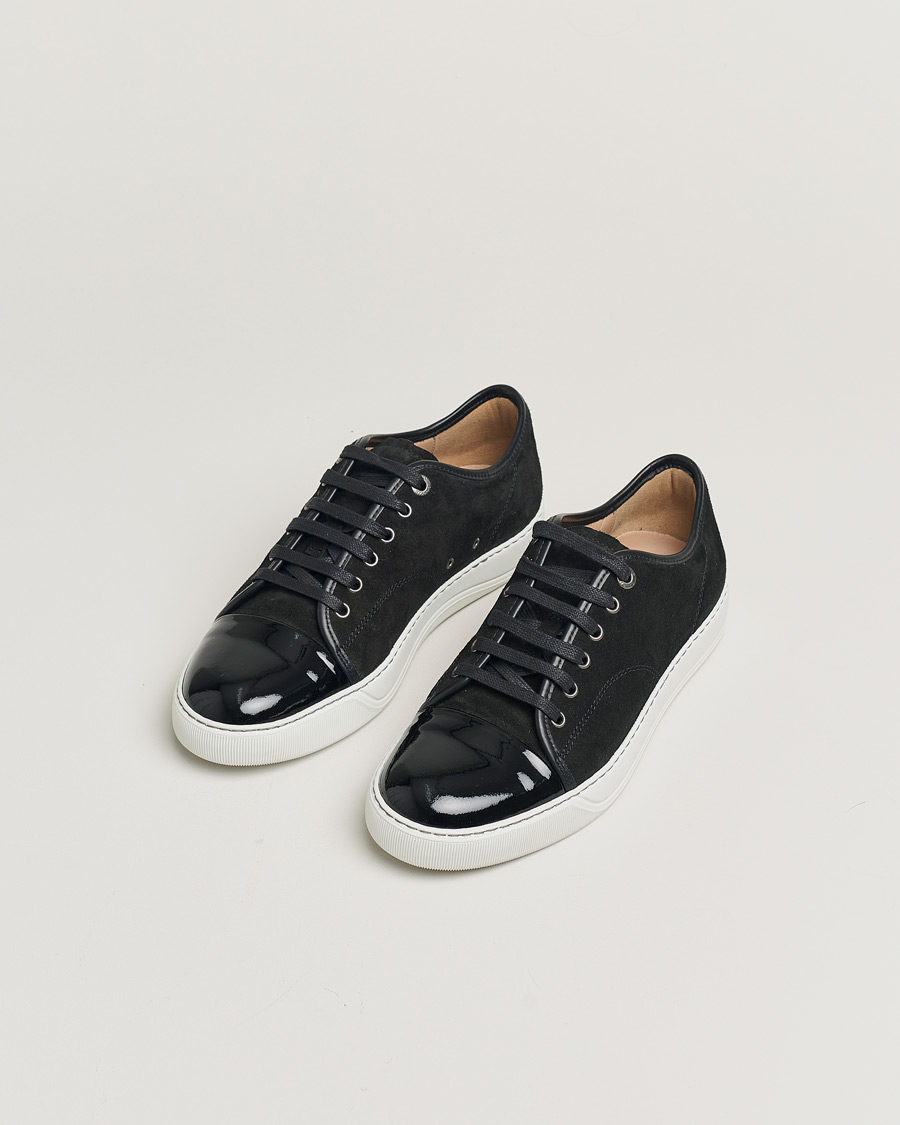 Herr | Lanvin DBB1 Patent Cap Toe Sneaker Black | Pre-owned | Lanvin DBB1 Patent Cap Toe Sneaker Black