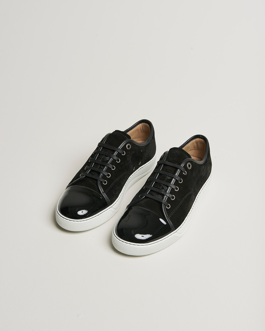 Herr | Lanvin Patent Cap Toe Sneaker Black | Pre-owned | Lanvin Patent Cap Toe Sneaker Black