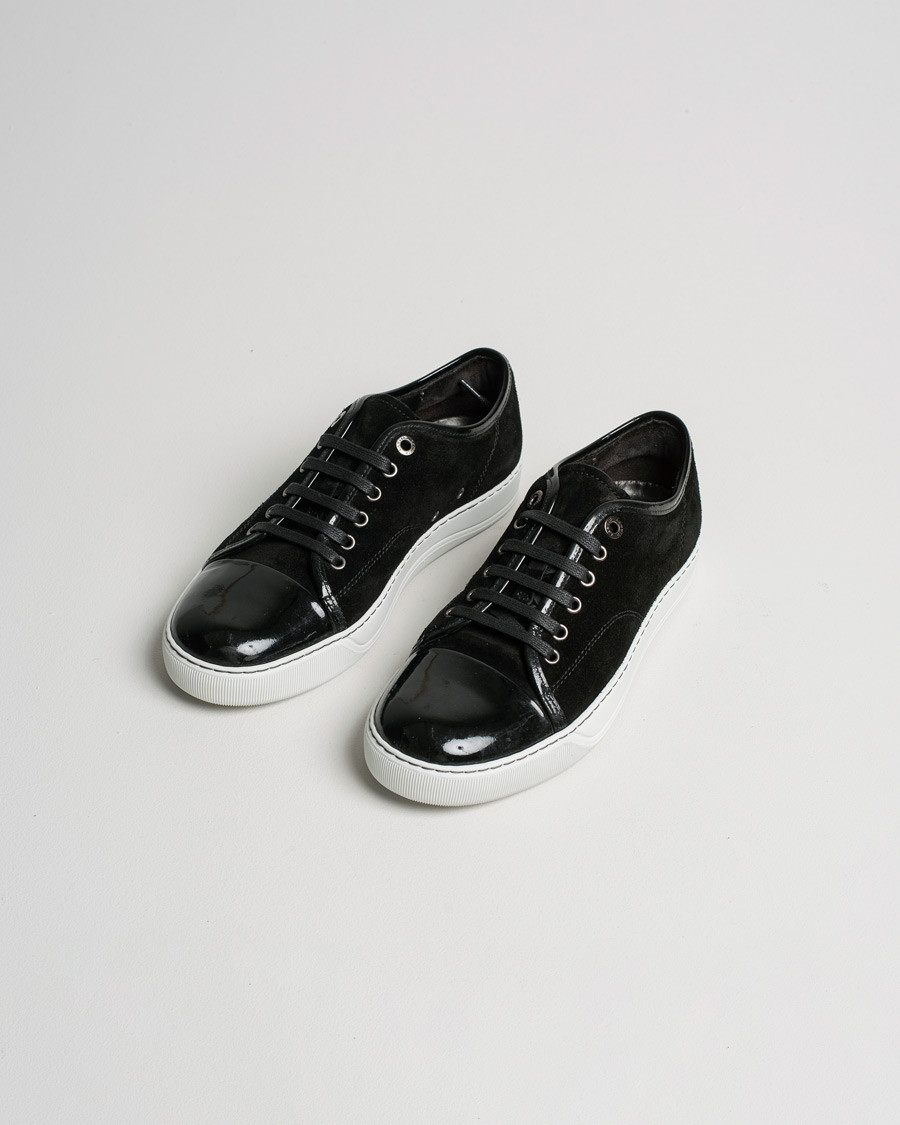 Herr | Lanvin Patent Cap Toe Sneaker Black | Pre-owned | Lanvin Patent Cap Toe Sneaker Black
