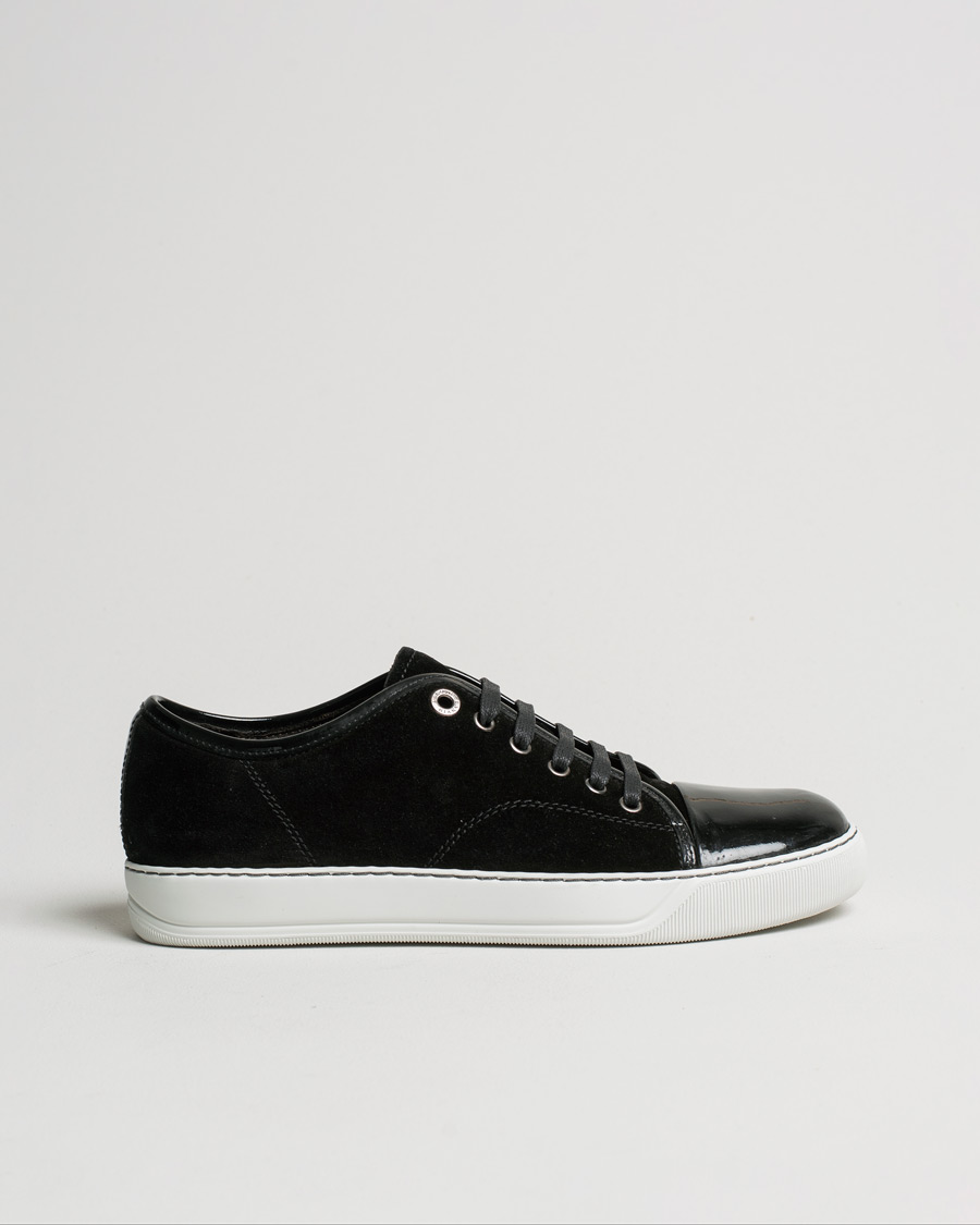 Herr | Lanvin Patent Cap Toe Sneaker Black | Pre-owned | Lanvin Patent Cap Toe Sneaker Black