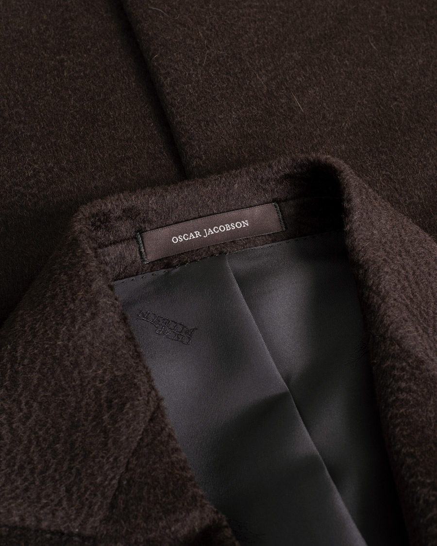 Herr | Oscar Jacobson Pekka Camel hair Coat Brown 50 | Pre-owned | Oscar Jacobson Pekka Camel hair Coat Brown 50