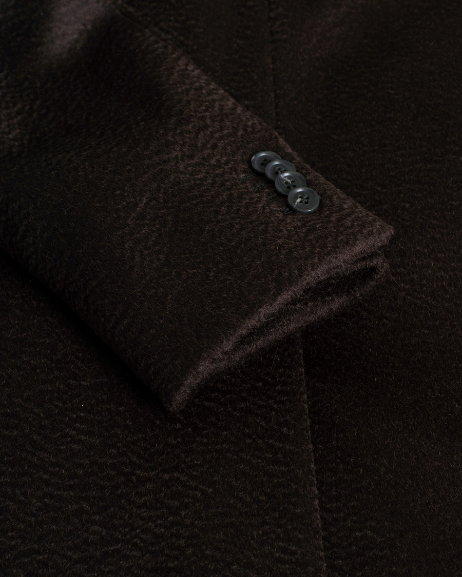 Herr | Oscar Jacobson Pekka Camel hair Coat Brown 50 | Pre-owned | Oscar Jacobson Pekka Camel hair Coat Brown 50