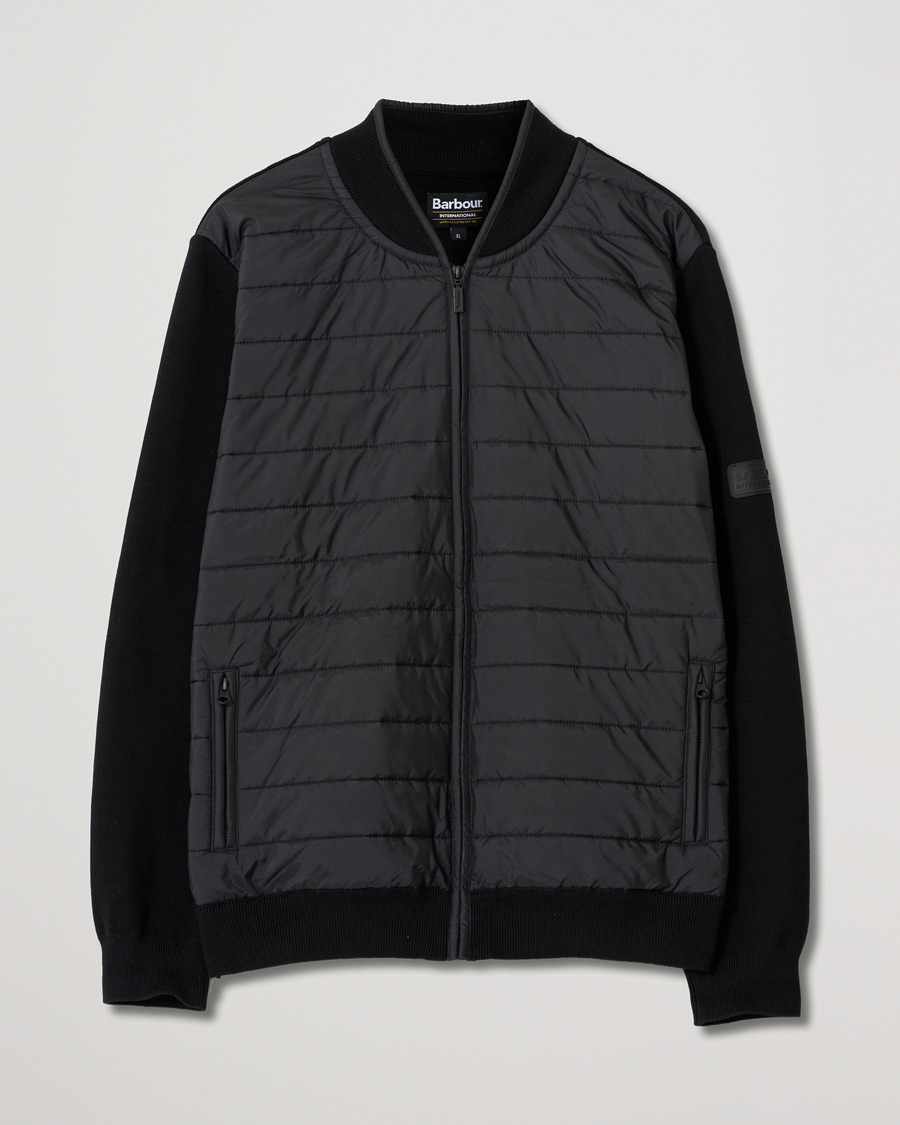 Herr | Barbour International Baffle Zip Through Sweater Black | Pre-owned | Barbour International Baffle Zip Through Sweater Black