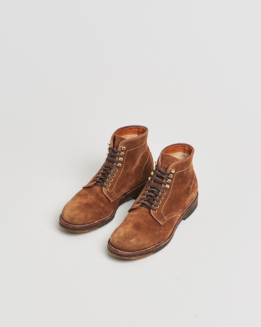 Herr | Pre-owned Skor | Pre-owned | Alden 46054H Plain Toe Boot Snuff Suede US8 - EU41,5