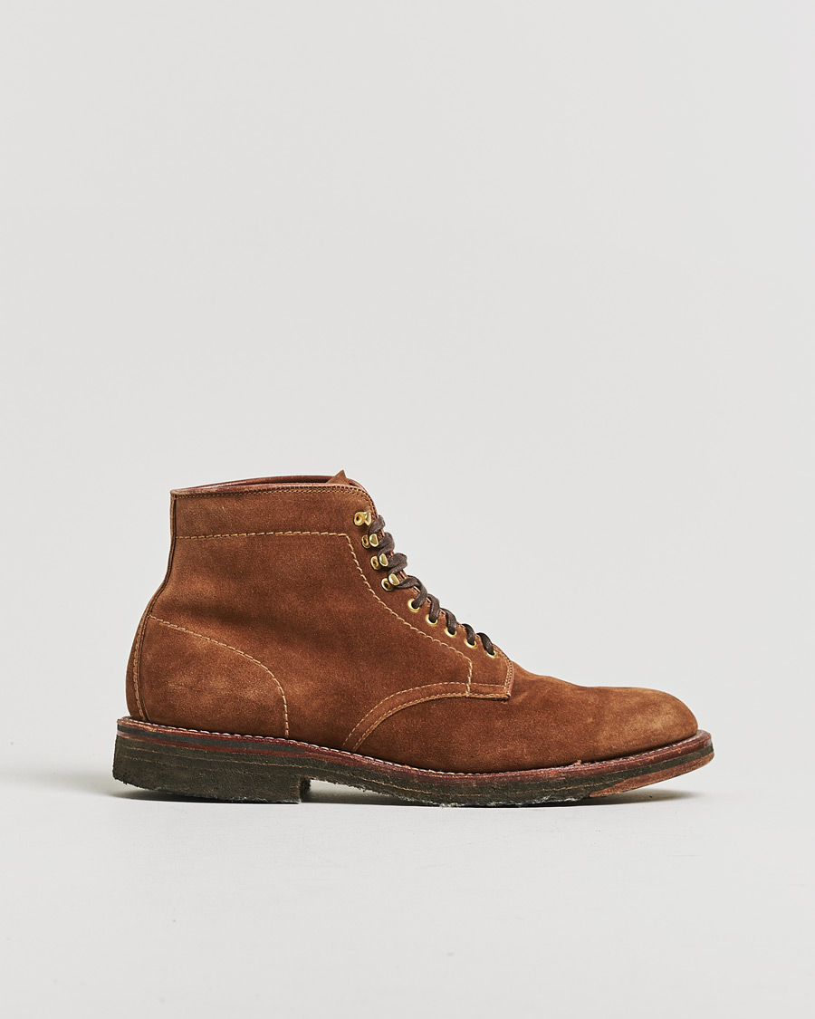 Herr | Pre-owned Skor | Pre-owned | Alden 46054H Plain Toe Boot Snuff Suede US8 - EU41,5