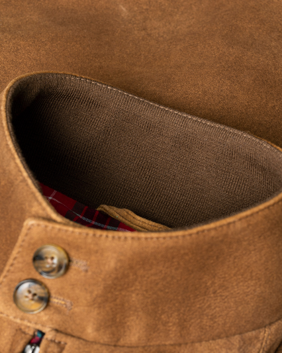 Herr | Baracuta G9 Padded Winter Suede Harrington Jacket Tobacco 50 | Pre-owned | Baracuta G9 Padded Winter Suede Harrington Jacket Tobacco 50