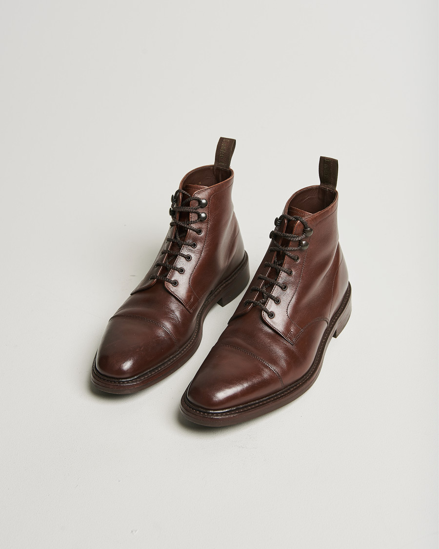 Herr | Loake 1880 Roehampton Boot Dk Brown Burnished Calf | Pre-owned | Loake 1880 Roehampton Boot Dk Brown Burnished Calf