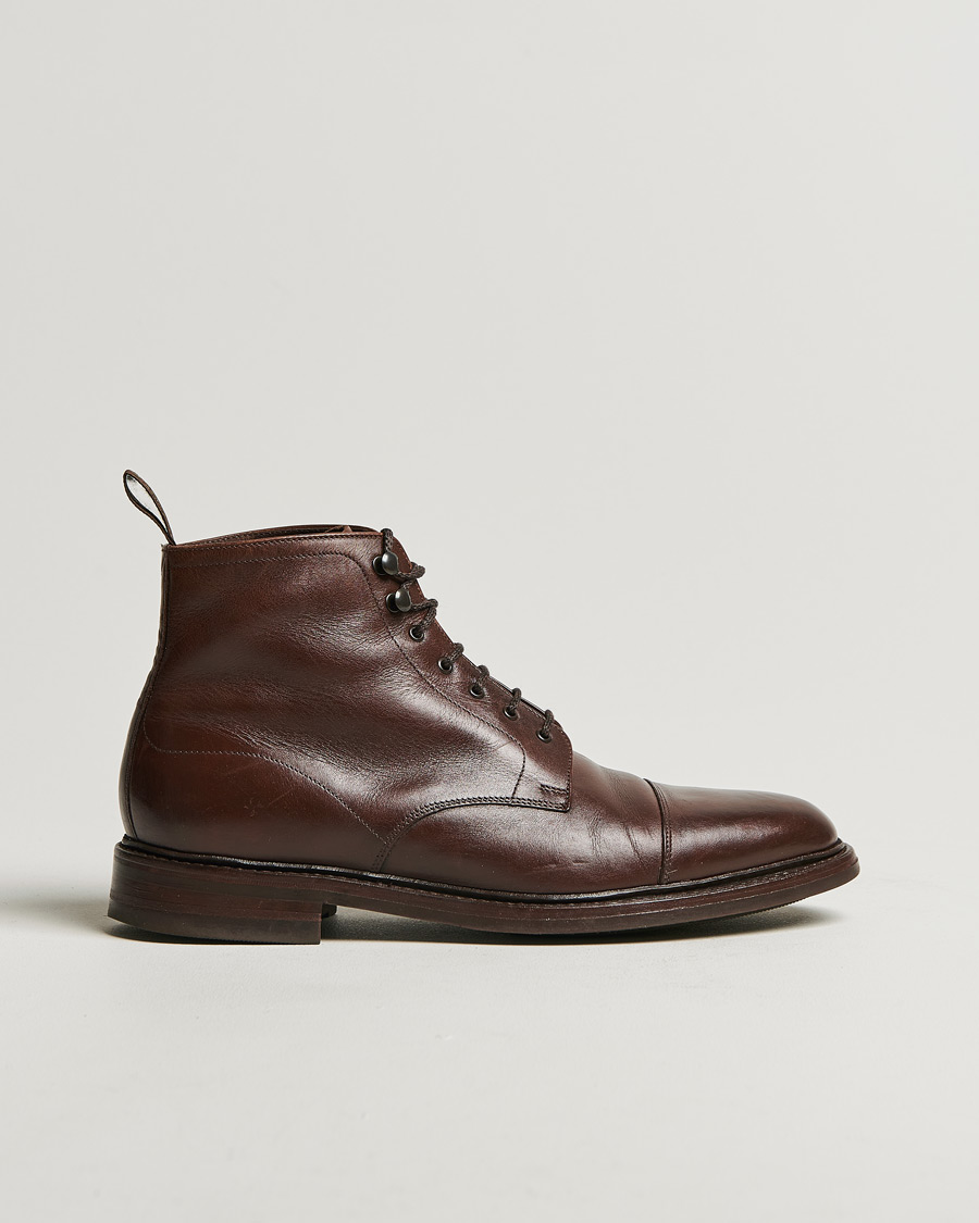 Herr | Loake 1880 Roehampton Boot Dk Brown Burnished Calf | Pre-owned | Loake 1880 Roehampton Boot Dk Brown Burnished Calf