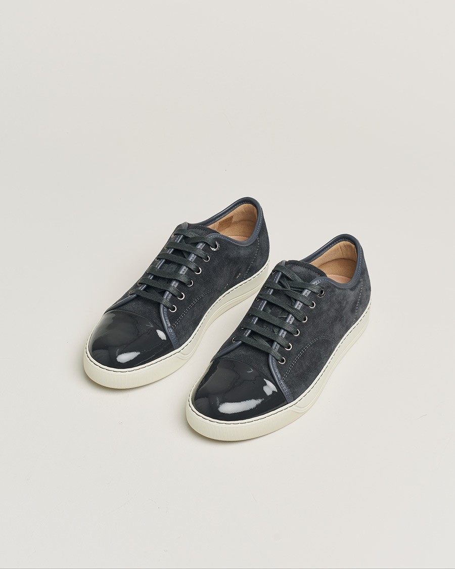 Herr | Lanvin DBB1 Patent Cap Toe Sneaker Dark Grey | Pre-owned | Lanvin DBB1 Patent Cap Toe Sneaker Dark Grey