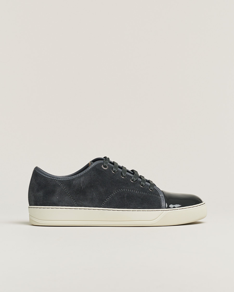 Herr | Lanvin DBB1 Patent Cap Toe Sneaker Dark Grey | Pre-owned | Lanvin DBB1 Patent Cap Toe Sneaker Dark Grey