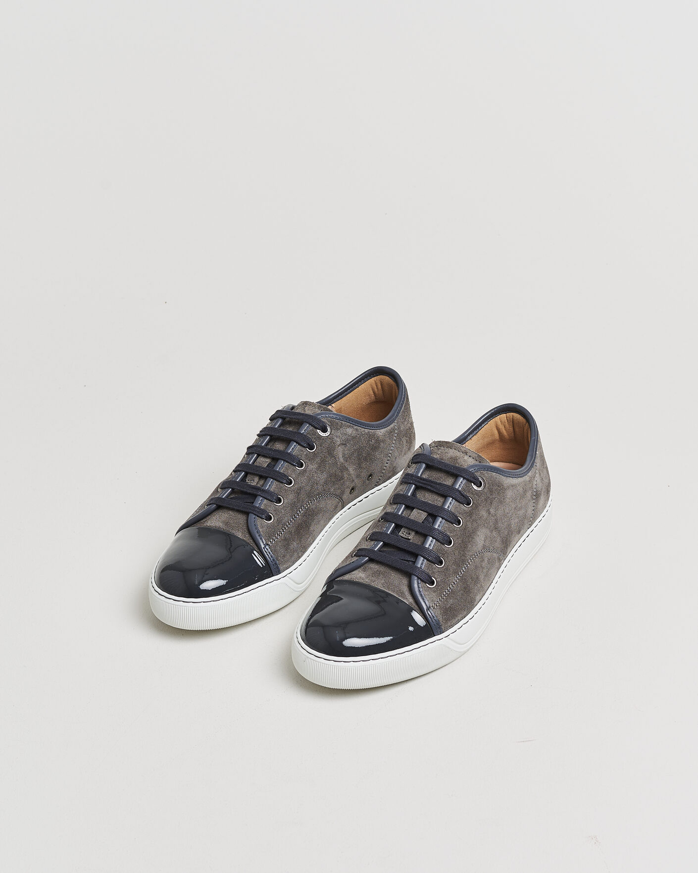 Herr | Pre-owned Skor | Pre-owned | Lanvin DBB1 Patent Cap Toe Sneaker Dark Grey UK8 - EU42