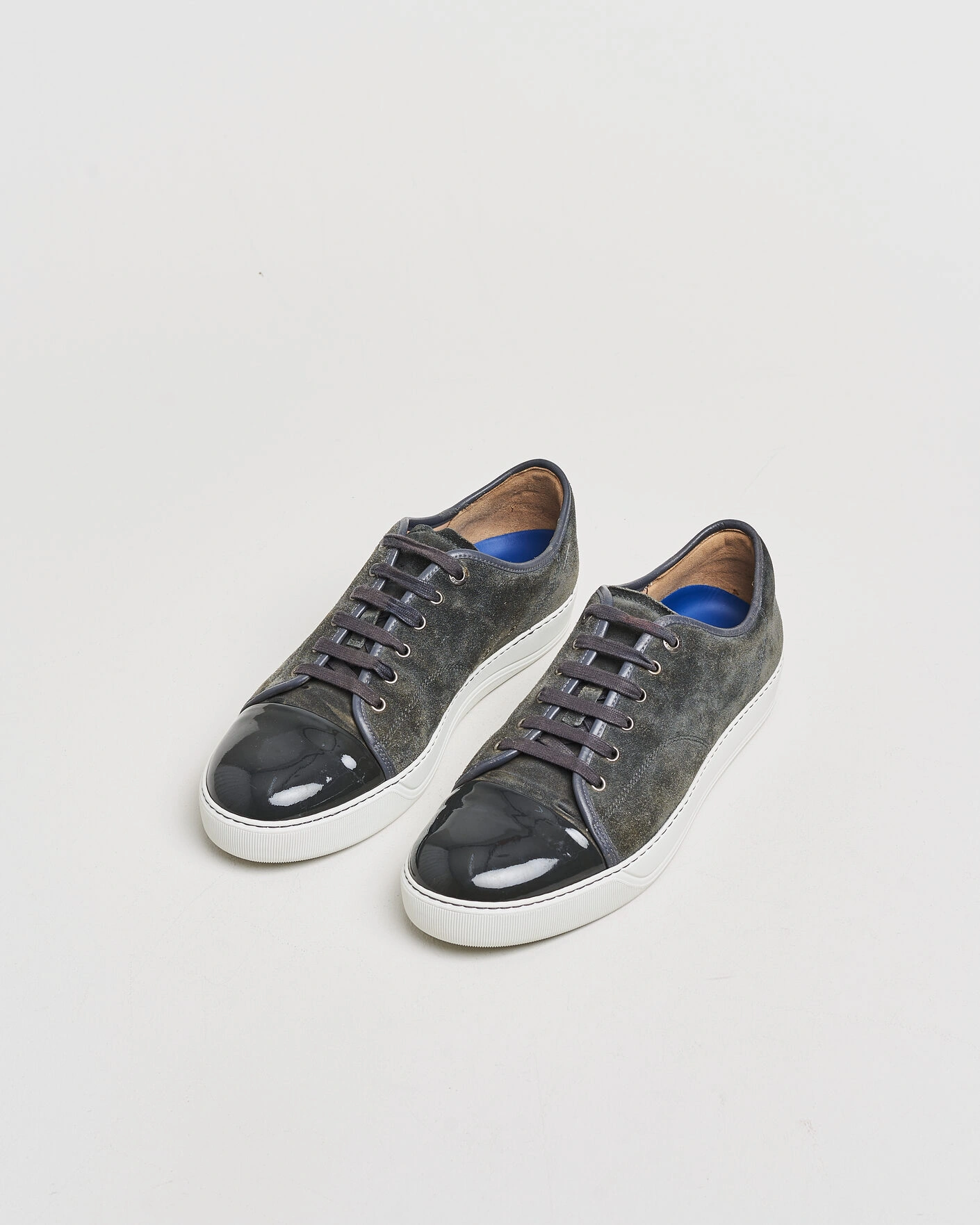 Herr | Pre-owned Skor | Pre-owned | Lanvin DBB1 Patent Cap Toe Sneaker Dark Grey UK10 - EU44