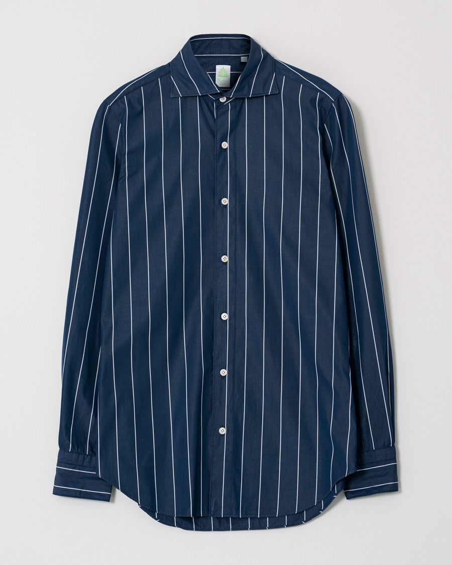 Herr | Finamore Napoli Tokyo Vintage Cotton Shirt Navy 39 - M | Pre-owned | Finamore Napoli Tokyo Vintage Cotton Shirt Navy 39 - M