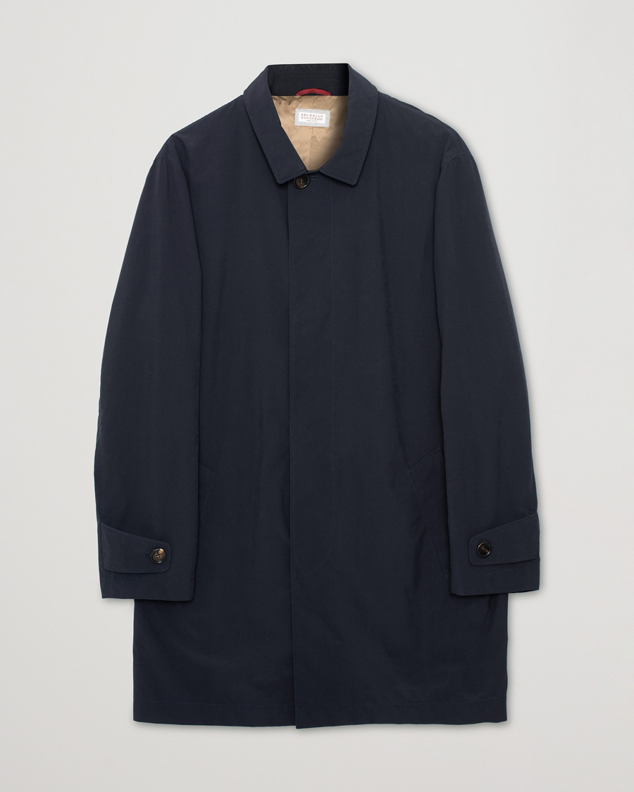 Herr | Brunello Cucinelli Unlined Nylon Car Coat Navy 48 | Pre-owned | Brunello Cucinelli Unlined Nylon Car Coat Navy 48