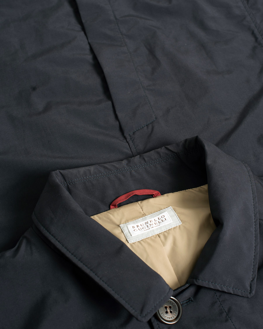 Herr | Brunello Cucinelli Unlined Nylon Car Coat Navy 48 | Pre-owned | Brunello Cucinelli Unlined Nylon Car Coat Navy 48