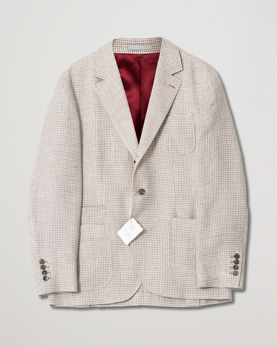 Herr | Kavajer | Pre-owned | Brunello Cucinelli Linen/Silk Patch Pocket Blazer Beige 52
