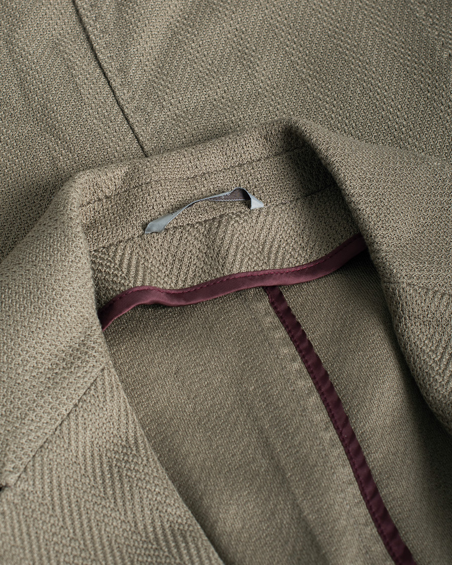 Herr | Pre-owned Kavajer | Pre-owned | Canali Textured Cotton Jersey Blazer Olive