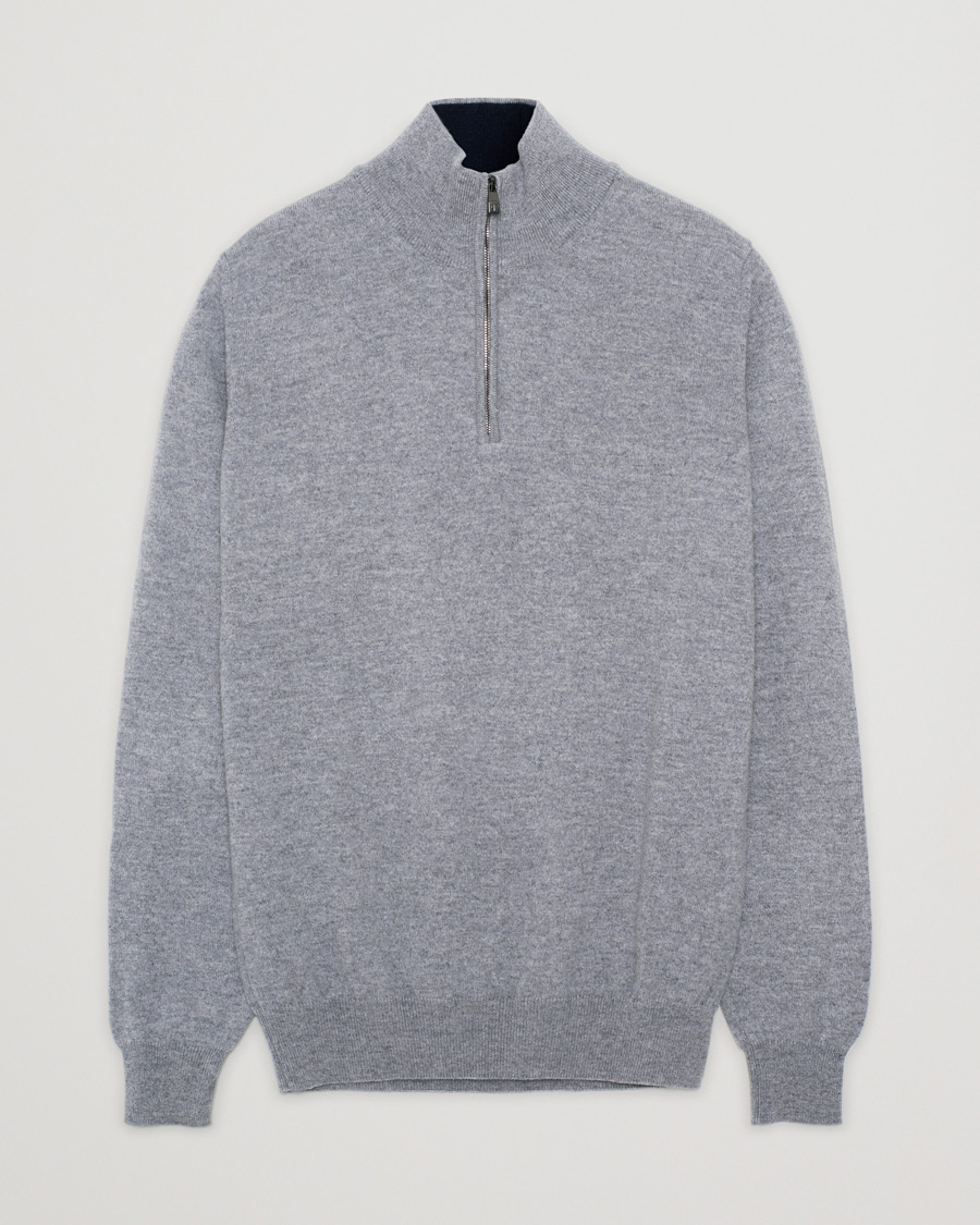 Herr | Tröjor | Pre-owned | Corneliani Virgin Wool/Cashemere Half Zip Grey 46