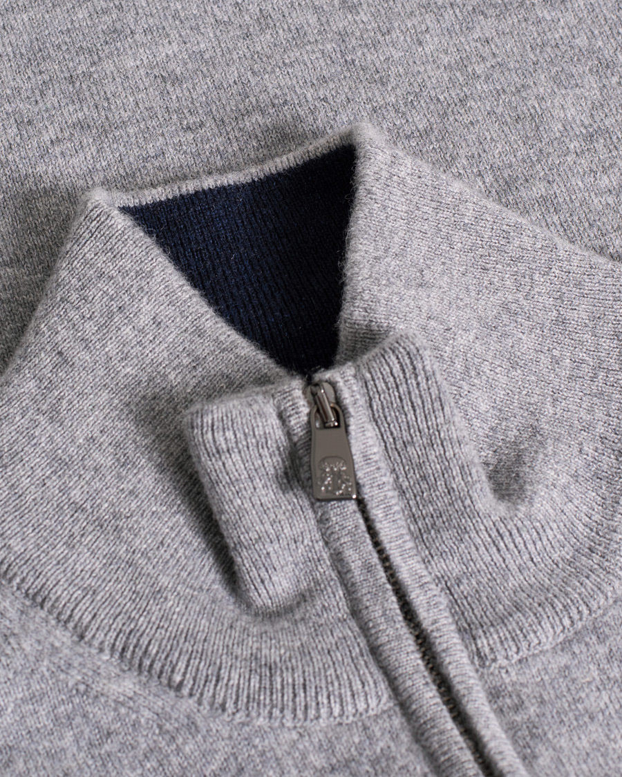 Herr | Tröjor | Pre-owned | Corneliani Virgin Wool/Cashemere Half Zip Grey 46