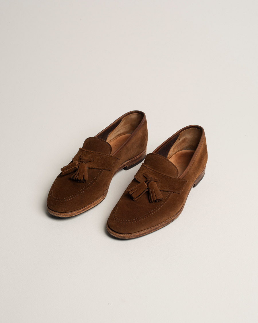 Herr | Crockett & Jones Solent Unlined Tassel Loafer Snuff Suede UK8,5 - EU42,5 | Pre-owned | Crockett & Jones Solent Unlined Tassel Loafer Snuff Suede UK8,5 - EU42,5