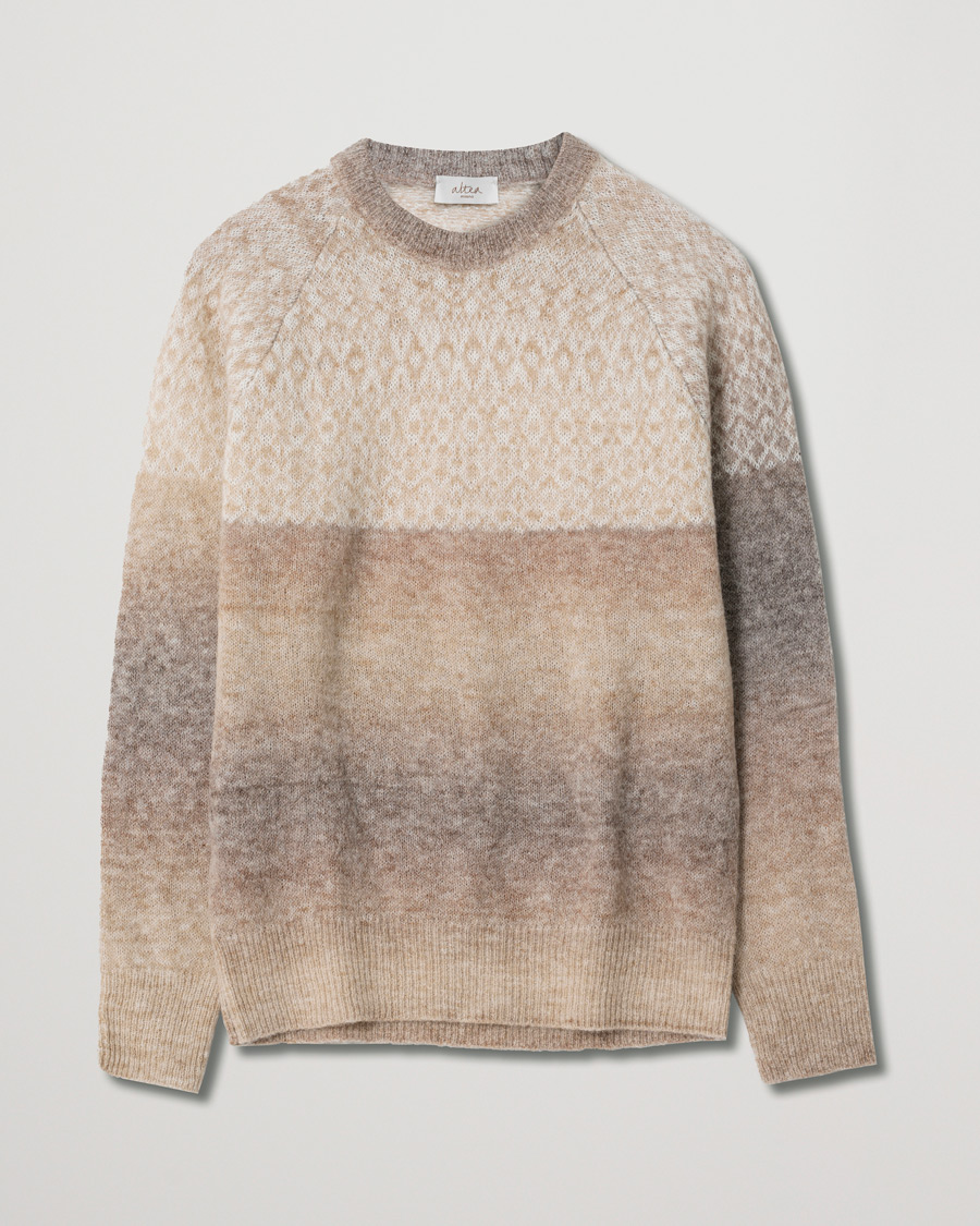 Herr | Altea Norwegian Jacquard Alpaca Sweater Beige | Pre-owned | Altea Norwegian Jacquard Alpaca Sweater Beige